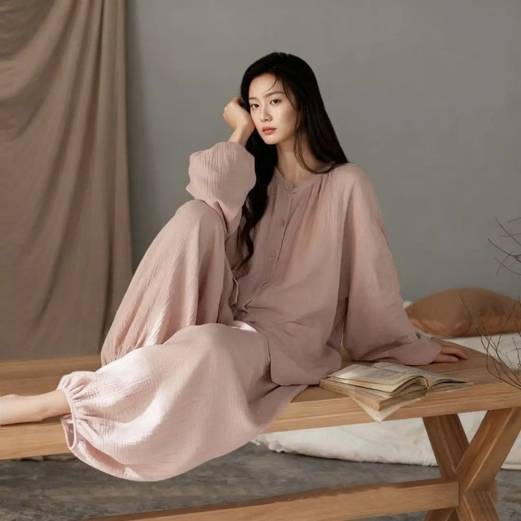 Long Sleeve Leggings Pajama Set with Chest Pads