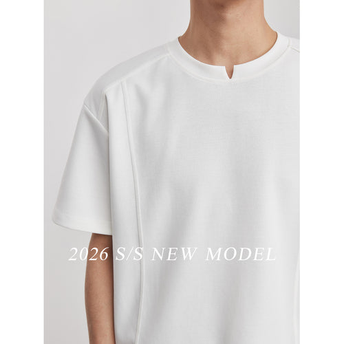 260G Mamba Cotton Solid Color Simple T-shirt Crew Neck